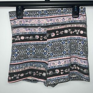 Tribal/Floral Print Charlotte Russe Yoga Shorts